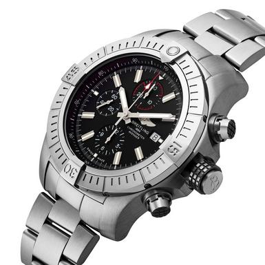 Breitling Super Avenger Chronograph 48 Black Dial Silver Steel Strap Watch for Men - A13375101B1A1 Buy Now By Breitling