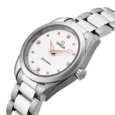 Omega Seamaster Aqua Terra Quartz Diamond Silver Dial Silver Steel Strap Watch for Women - 220.10.28.60.54.001 Buy Now By Omega