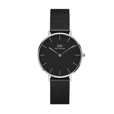 Daniel Wellington Petite Ashfield Black Dial Black Mesh Strap Watch For Women - DW00100202 Buy Now By Daniel Wellington