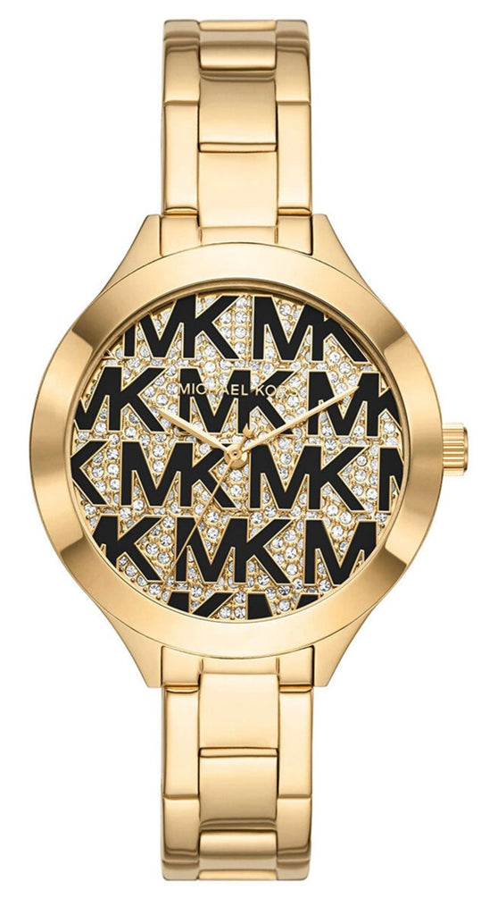 Michael Kors Slim Runway Crystals Gold Dial Gold Steel Strap Watch for Women - MK4659 Buy Now By Michael Kors