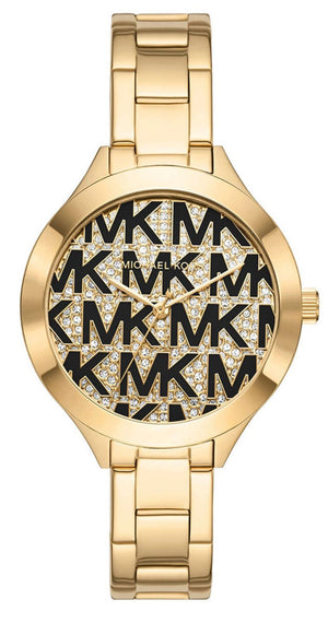 Michael Kors Slim Runway Crystals Gold Dial Gold Steel Strap Watch for Women - MK4659 Buy Now By Michael Kors