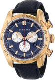 Versace V-Ray Blue Chronograph Blue Dial Blue Leather Strap Watch for Men - VDB030014 Buy Now By Versace