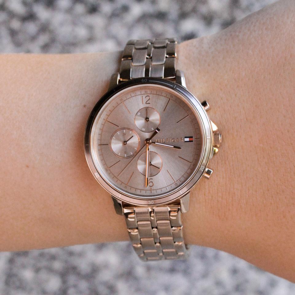 Tommy Hilfiger Madison Chronograph Quartz Rose Gold Dial Rose Gold Steel Strap Watch For Women - 1782190 Buy Now By Tommy Hilfiger