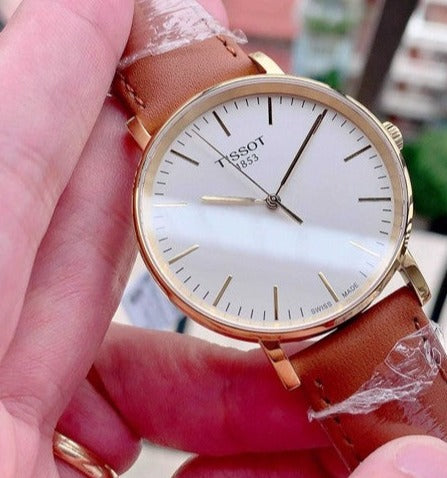 Tissot T Classic Everytime White Dial Brown Leather Strap Watch For Men - T109.410.36.031.00 Buy Now By Tissot
