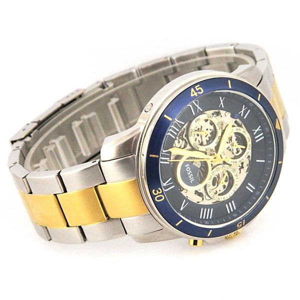Fossil Grant Sport Automatic Skeleton Blue Dial Two Tone Steel Strap Watch for Men - ME3141 Buy Now By Fossil