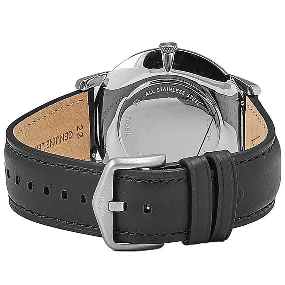 Fossil The Minimalist Three Hand Black Dial Black Leather Strap Watch for Men - FS5398 Buy Now By Fossil