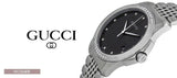 Gucci G Timeless Diamonds Black Dial Silver Steel Strap Watch For Women - YA126408 Buy Now By Gucci