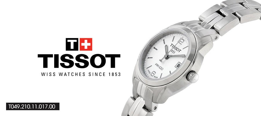Tissot T Classic PR100 Watch Ladies White Dial Stainless Steel For Women - T049.210.11.017.00 Buy Now By Tissot