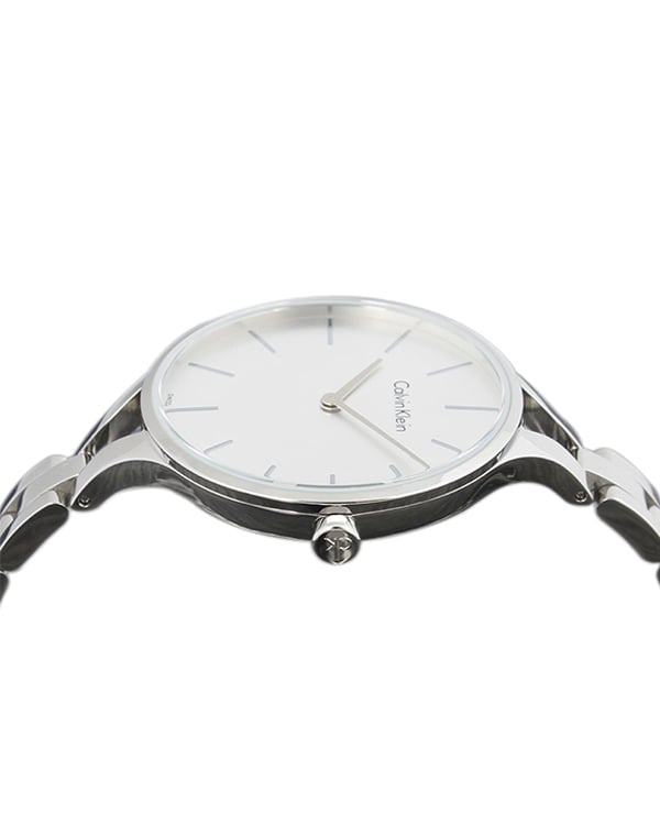 Calvin Klein Graphic White Dial Silver Steel Strap Watch for Women - K7E23146 Buy Now By Calvin Klein