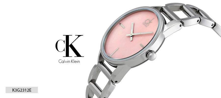 Calvin Klein Stately Pink Mother of Pearl Dial Silver Steel Strap Watch for Women - K3G2312E Buy Now By Calvin Klein