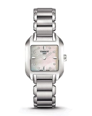 Tissot T Wave Diamonds Mother of Pearl Dial Silver Steel Strap Watch for Women - T02.1.285.74 Buy Now By Tissot