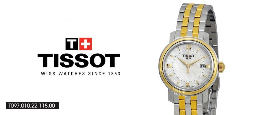Tissot T Classic Bridgeport Lady White Mother of Pearl Dial Watch For Women - T097.010.22.118.00 Buy Now By Tissot