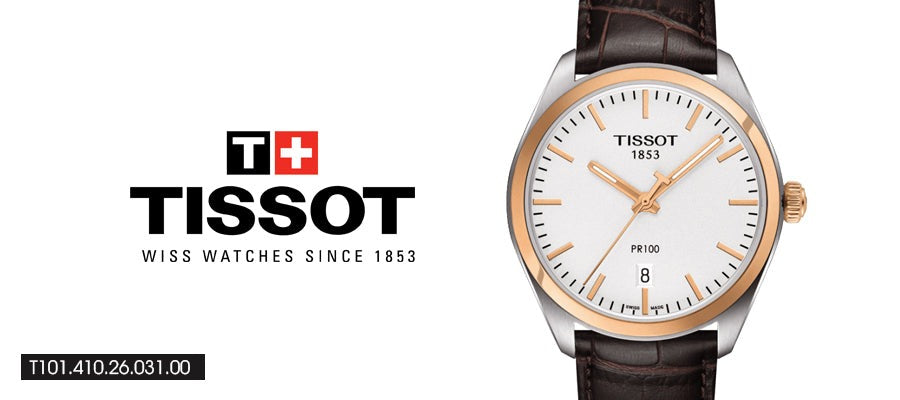 Tissot T Classic PR 100 Quartz White Dial Brown Leather Strap Watch for Men - T101.410.26.031.00 Buy Now By Tissot