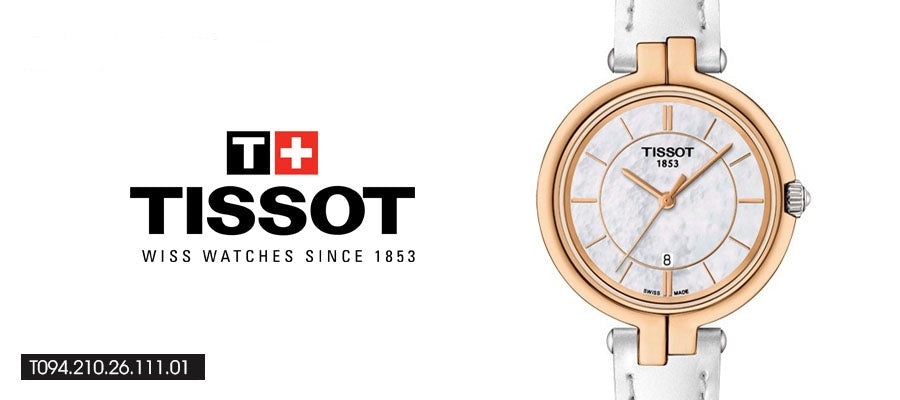 Tissot T Lady Flamingo Mother of Pearl White Dial White Leather Strap Watch For Women - T094.210.26.111.01 Buy Now By Tissot