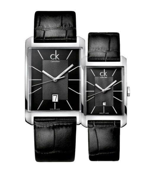 Calvin Klein Window Black Dial Black Leather Strap Watch for Men - K2M23107 Buy Now By Calvin Klein