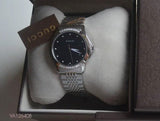 Gucci G Timeless Diamonds Black Dial Silver Steel Strap Watch For Women - YA126408 Buy Now By Gucci