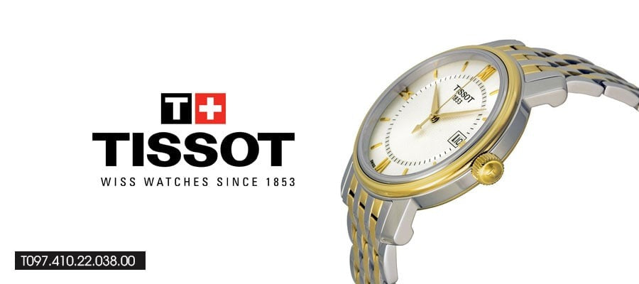 Tissot T Classic Bridgeport Silver Dial Two Tone Mesh Bracelet Watch For Men - T097.410.22.038.00 Buy Now By Tissot
