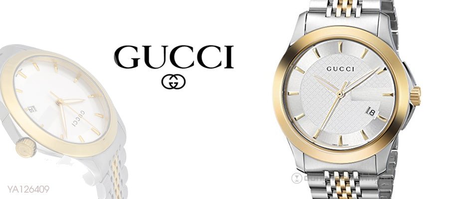 Gucci G Timeless Silver Dial Two Tone Steel Strap Watch For Men - YA126409 Buy Now By Gucci