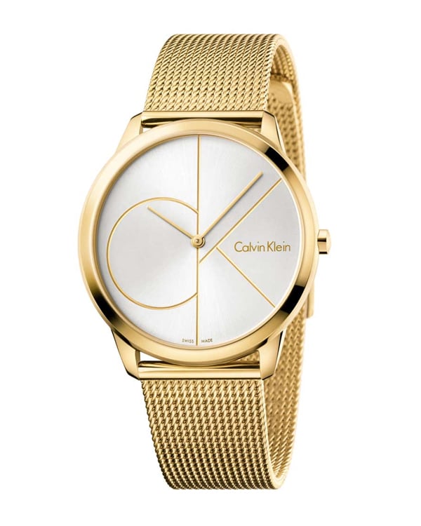 Calvin Klein Minimal White Dial Gold Mesh Bracelet Watch for Men - K3M21526 Buy Now By Calvin Klein