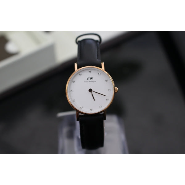 Daniel Wellington Classy Sheffield White Dial Black Leather Strap Watch For Women - DW00100060 Buy Now By Daniel Wellington