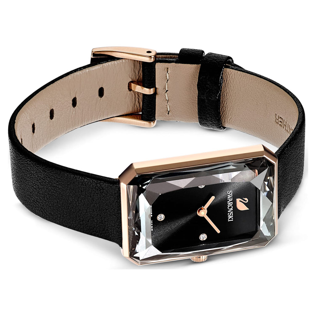 Swarovski Uptown Black Dial Black Leather Strap Watch for Women - 5547710 Buy Now By Swarovski