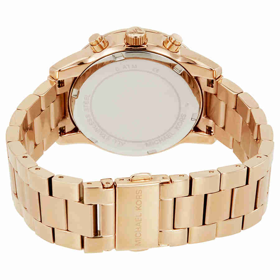 Michael Kors Ritz Chronograph Rose Gold Dial Rose Gold Steel Strap Watch for Women - MK6357 Buy Now By Michael Kors