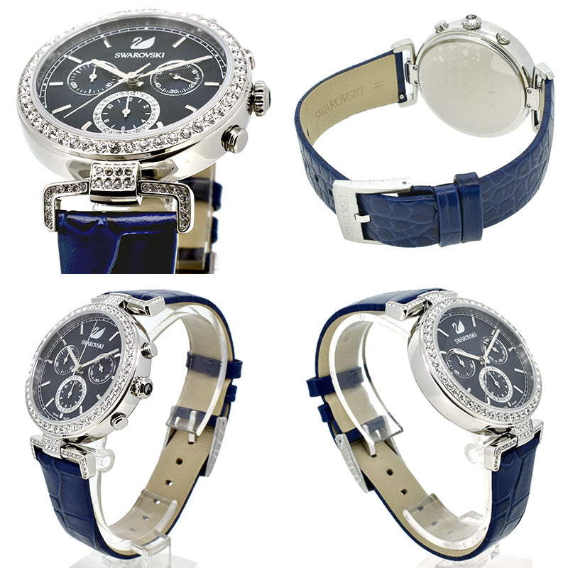 Swarovski Era Journey Blue Dial Blue Leather Strap Watch for Women - 5479239 Buy Now By Swarovski