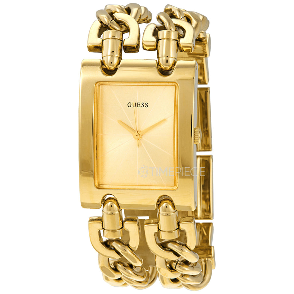 Guess Mod Heavy Metal Gold Dial Gold Steel Strap Watch For Women - W1117L2 Buy Now By Guess