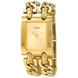 Guess Mod Heavy Metal Gold Dial Gold Steel Strap Watch For Women - W1117L2 Buy Now By Guess