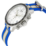 Tissot Quickster Chronograph NBA Golden State Warriors White Dial Two Tone NATO Strap Watch for Men - T095.417.17.037.15 Buy Now By Tissot