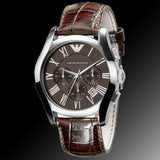Emporio Armani Valente Chronograph Brown Dial Brown Leather Strap Watch For Men - AR0671 Buy Now By Emporio Armani