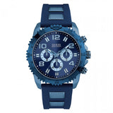 Guess Velocity Chronograph Blue Dial Blue Rubber Steel Strap Watch for Men - W0599G4 Buy Now By Guess