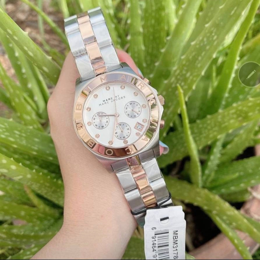 Marc Jacobs Blade Chronograph Silver Dial Two Tone Steel Strap Watch for Women - MBM3178 Buy Now By Marc Jacobs