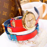 Versace V-Flare Quartz Silver Dial Red Leather Strap Watch for Women - VEBN00418 Buy Now By Versace