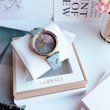 Versace V-Twist Blue Dial Blue Leather Strap Watch for Women - VELS00319 Buy Now By Versace