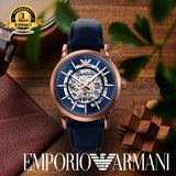 Emporio Armani Meccanico Automatic Blue Dial Blue Leather Strap Watch For Men - AR60050 Buy Now By Emporio Armani