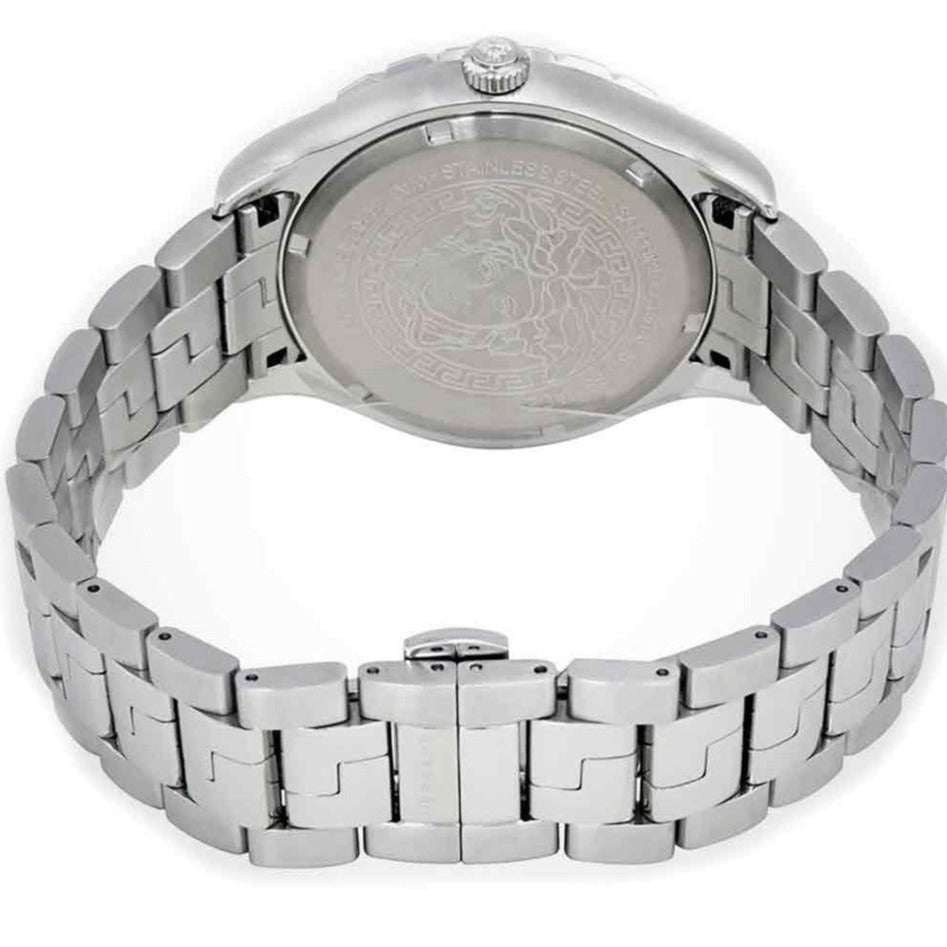 Versace Hellenyium GMT Blue Dial Silver Steel Strap Watch for Men - V11010015 Buy Now By Versace