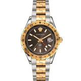 Versace Hellenyium GMT Black Dial Two Tone Steel Strap Watch for Men - V11040015 Buy Now By Versace