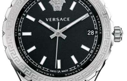 Versace Hellenyium Black Dial Silver Steel Strap Watch for Women - V12020015 Buy Now By Versace