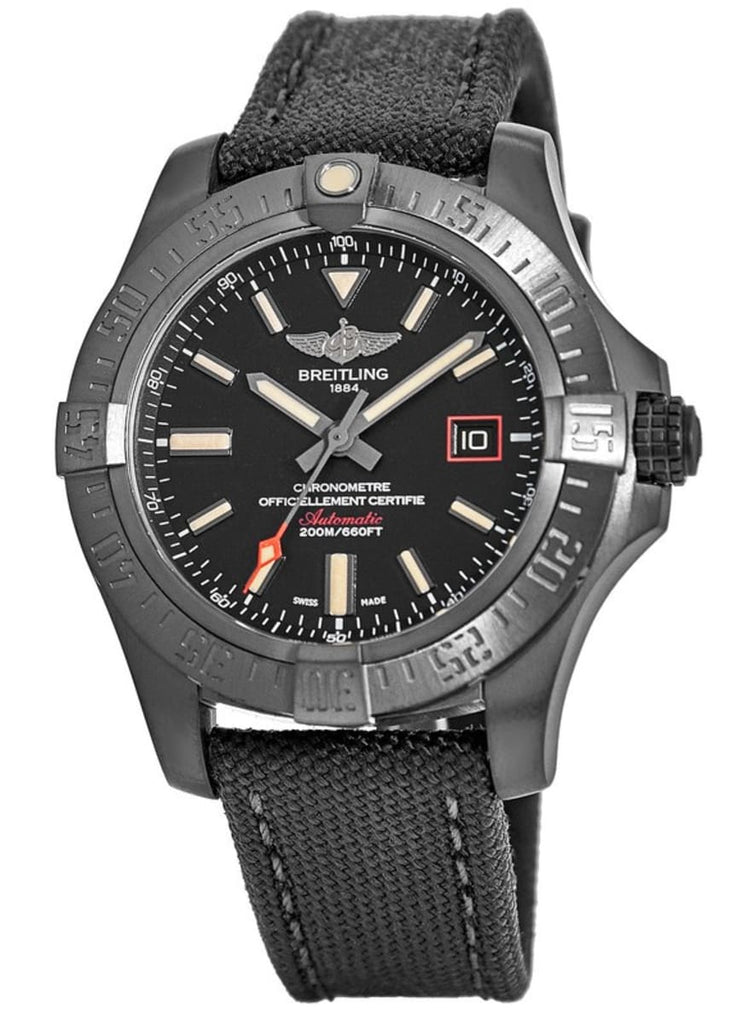 Breitling Avenger Blackbird 44mm Black Dial Black Nylon Strap Watch for Men - V1731110/BD74/109W/M20BASA.1 Buy Now By Breitling