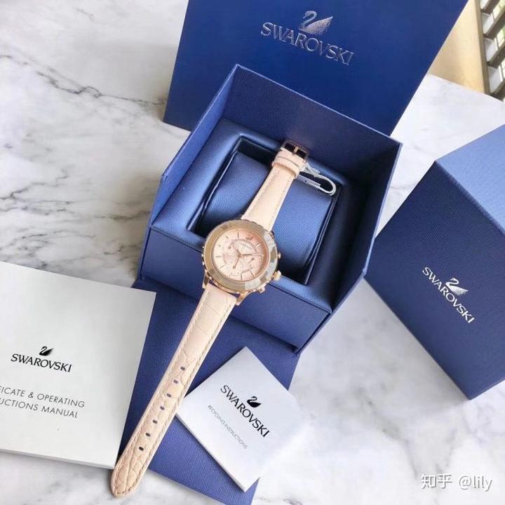 Swarovski Octea Lux Chrono Pink Dial Pink Leather Strap Watch for Women - 5452501 Buy Now By Swarovski