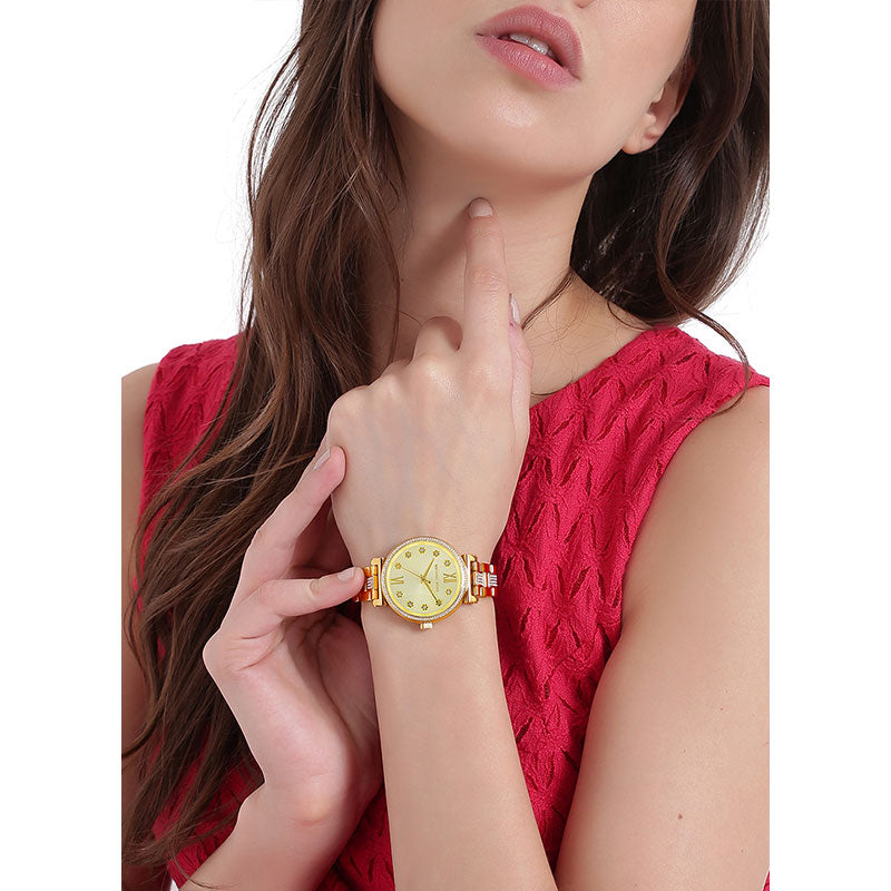 Michael Kors Sofie Quartz Gold Dial Gold Steel Strap Watch For Women - MK3881 Buy Now By Michael Kors