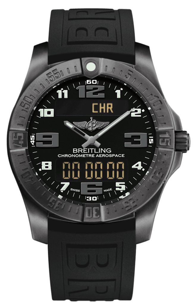 Breitling Aerospace Evo Black Dial Black Rubber Strap Watch for Men - V79363101B1S1 Buy Now By Breitling