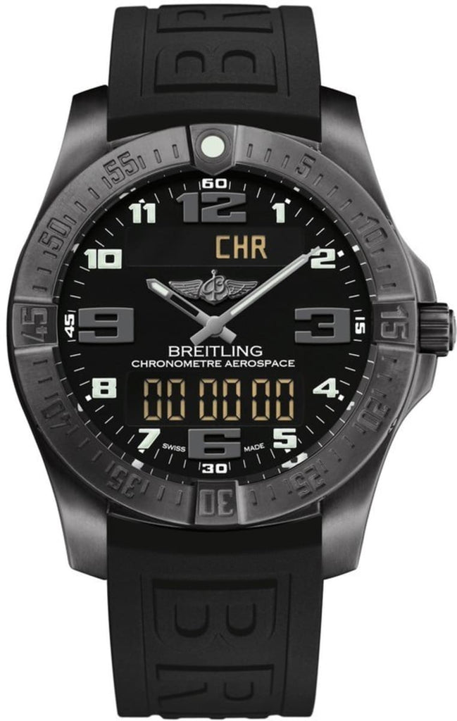 Breitling Aerospace Evo Black Dial Black Rubber Strap Watch for Men - V79363101B1S1 Buy Now By Breitling