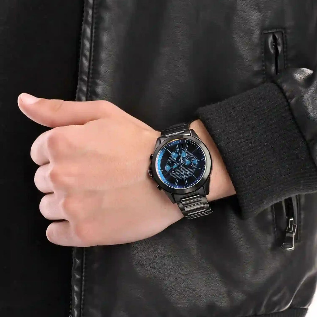 Armani Exchange Drexler Chronograph Black Dial Black Steel Strap Watch For Men - AX2615 Buy Now By Armani Exchange