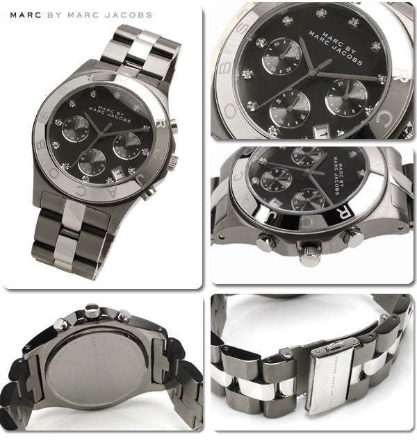 Marc Jacobs Blade Chronograph Black Dial Two Tone Steel Strap Watch for Women - MBM3179 Buy Now By Marc Jacobs