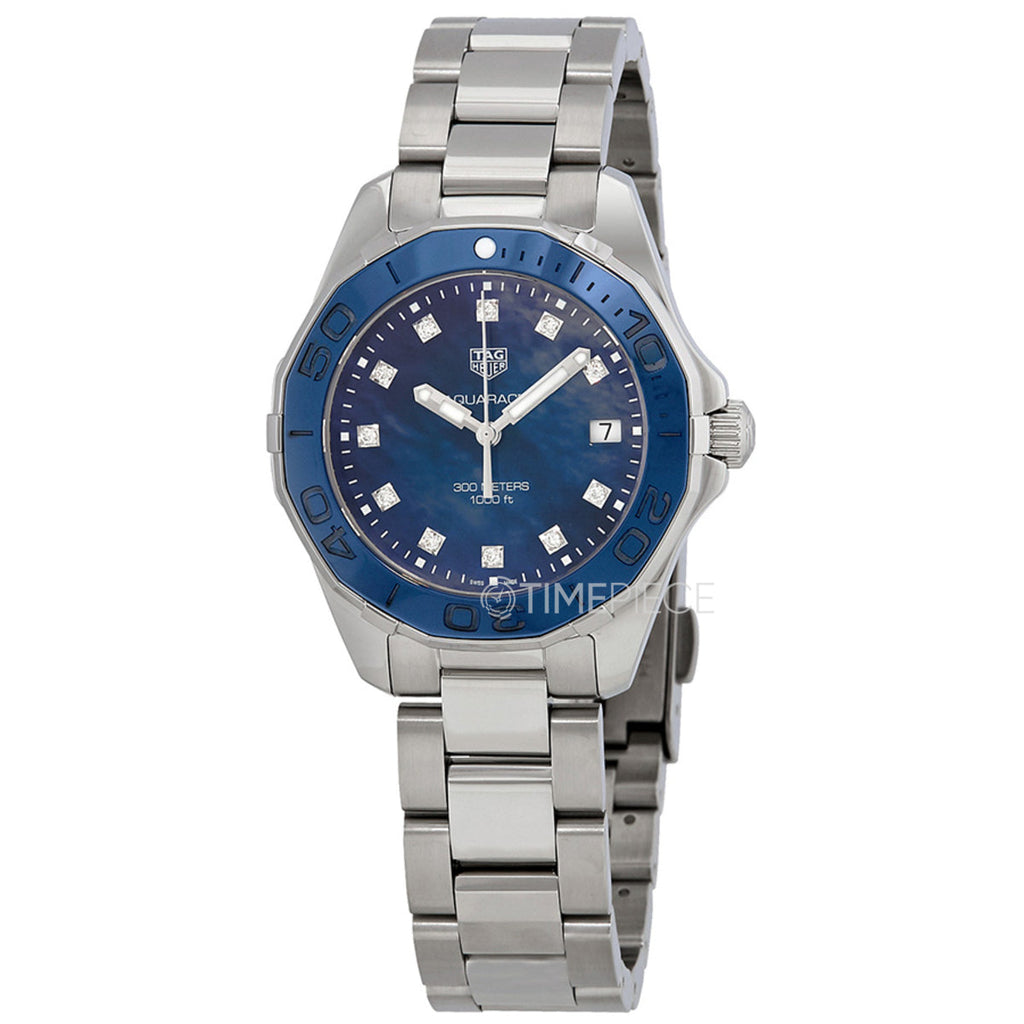 Tag Heuer Aquaracer Diamonds Blue Dial Silver Steel Strap Watch for Women - WAY131L.BA0748 Buy Now By Tag Heuer