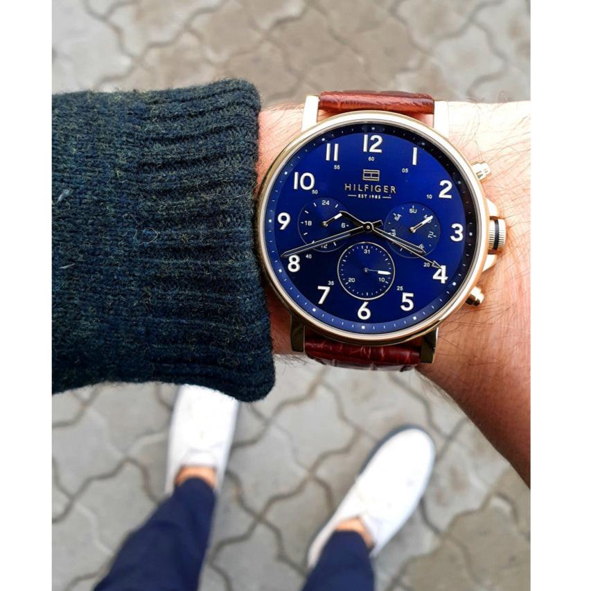 Tommy Hilfiger Daniel Blue Dial Brown Leather Strap Watch for Men - 1710380 Buy Now By Tommy Hilfiger