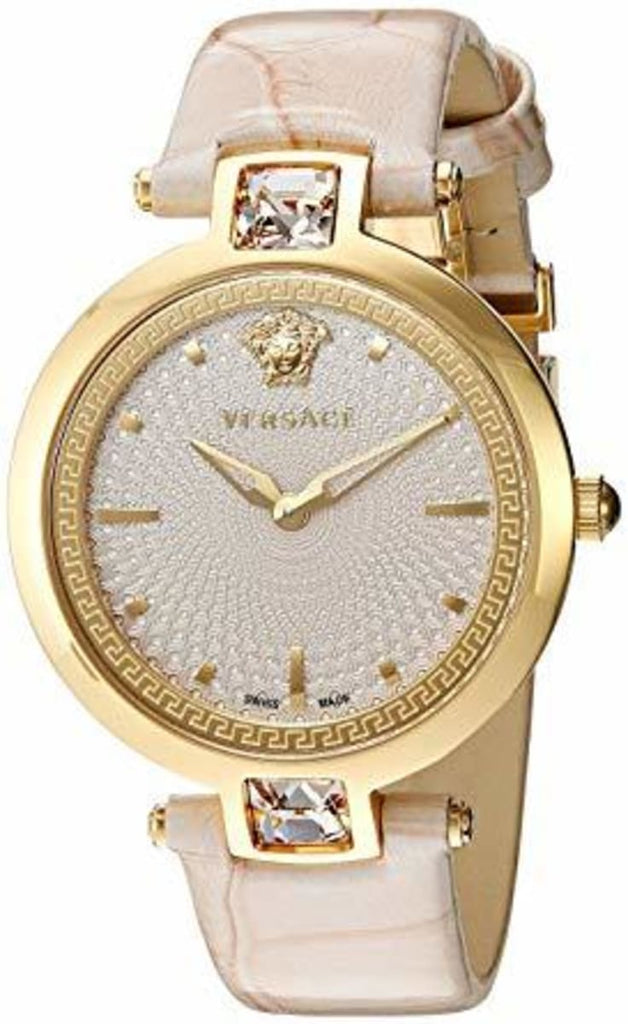 Versace Olympo Quartz White Dial Beige Leather Strap Watch for Women - VAN050016 Buy Now By Versace