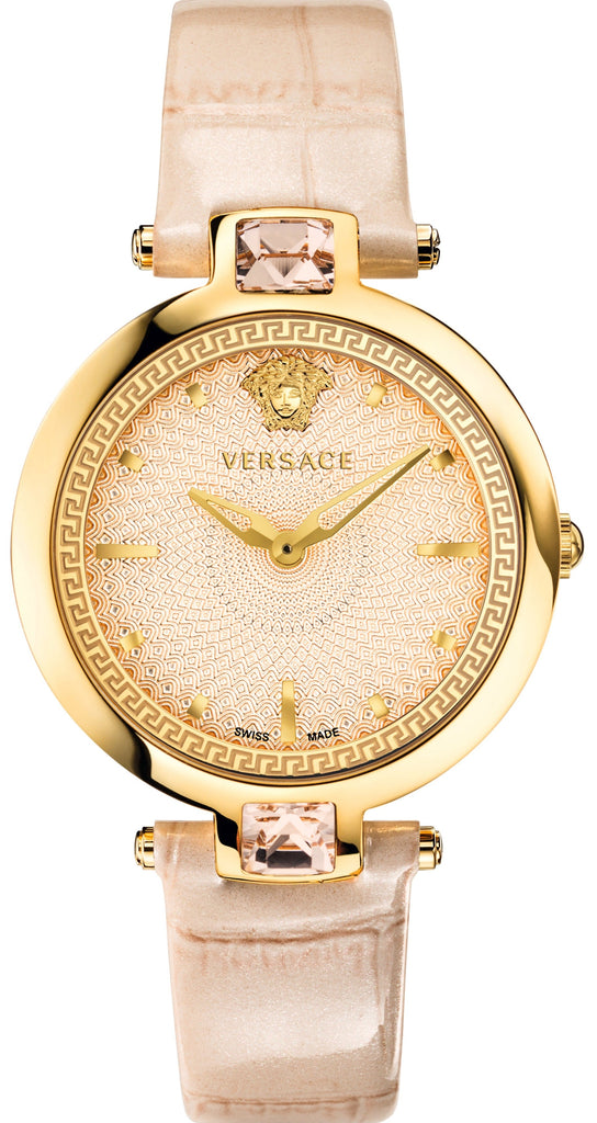 Versace Olympo Quartz White Dial Beige Leather Strap Watch for Women - VAN050016 Buy Now By Versace